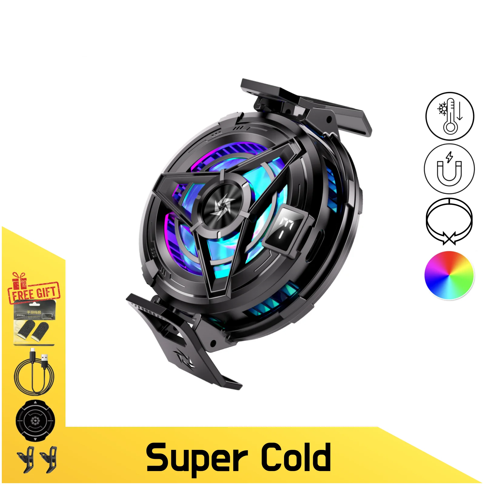 

2026 Portable Phone Cooler with Peltier Cooling Technology, Magnetic & Clip-on Phone Cooling Fan, for Android and iPhone
