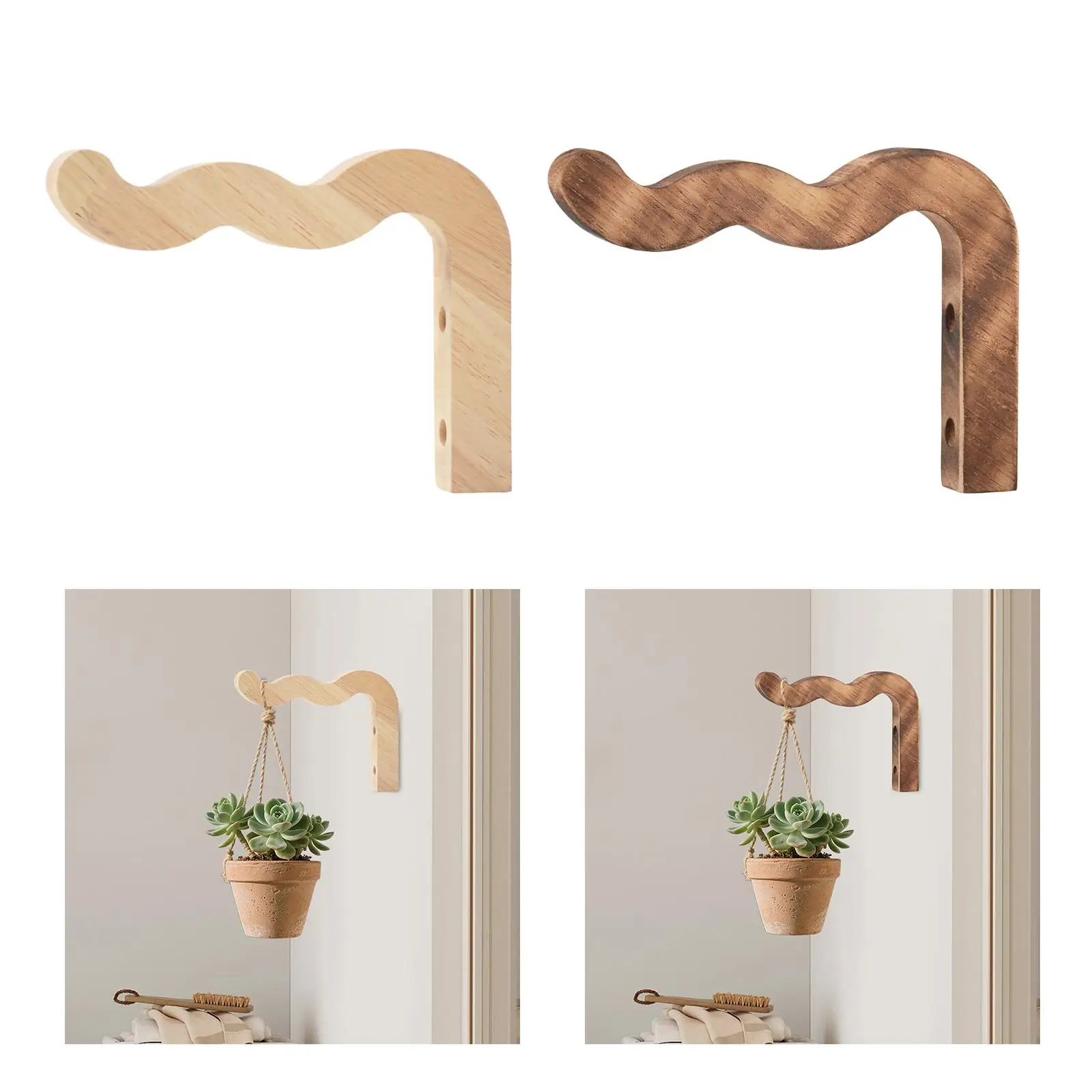 

Plant Hanger for Indoor Outdoor Multipurpose Wall Mounted Wooden for Light