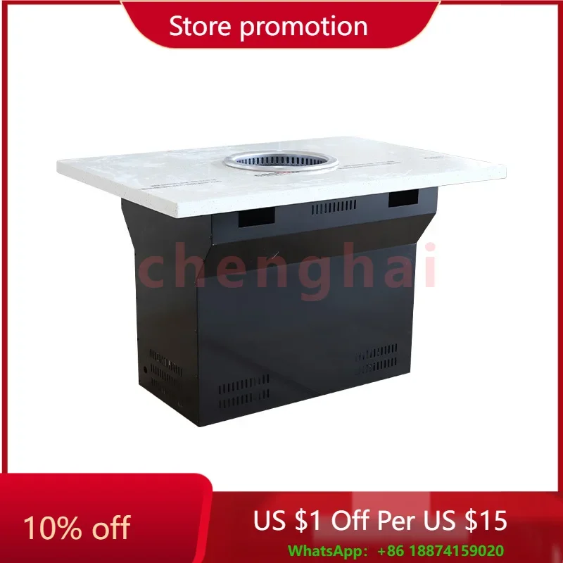 Hendry Manufacturers Electric Bbq Dining Stainless Steel Lunch Box Square Kitchen Cooker Restaurant Hot Pot Table