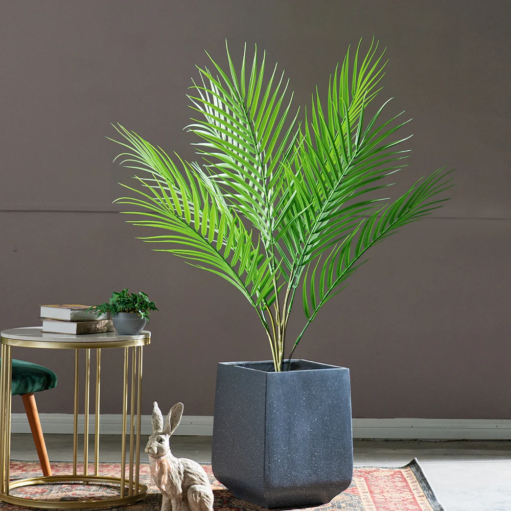 50–88 cm tropische künstliche Pflanzen, großer gefälschter Palme, Kunststoff, grüne Pflanze, Blätter, Ast für Garten, Zuhause, Büro, Dekoration – Detail 6