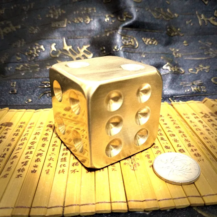 Handmade solid copper dice creative gift brass lucky decoration