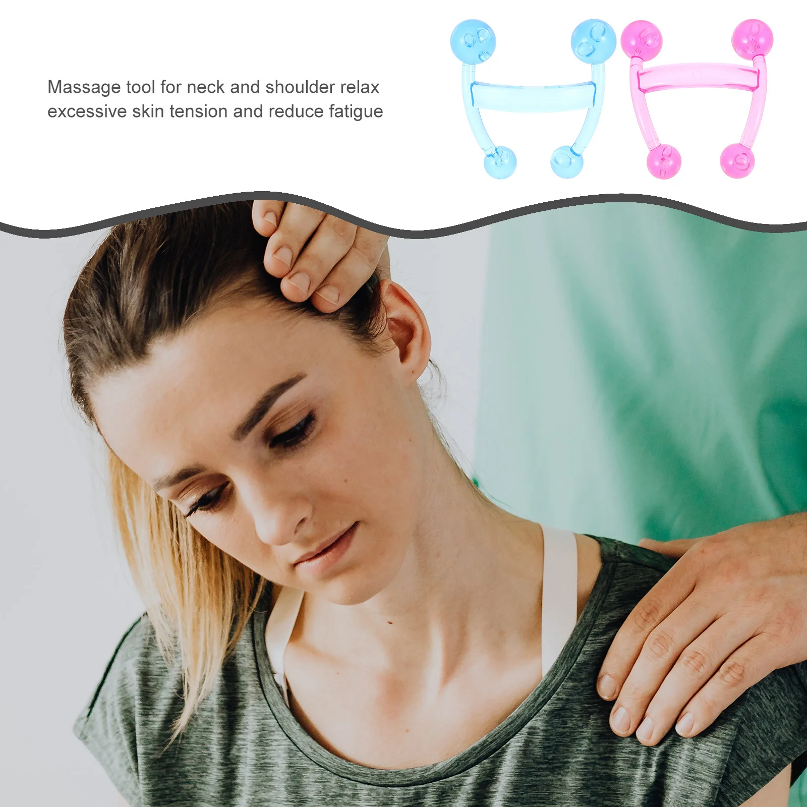 

Портативный ручной массажер для шеи, спины, плеч, 2 шт., легко держать, компактный размер, усилитель кровообращения лица
