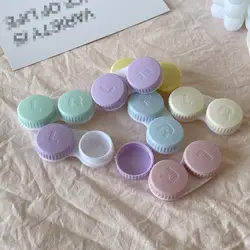 1pcs Cute Contact Lens Case Box Eyewear Accessories Travel Box Container for Lenses Solid Color Wholesale New