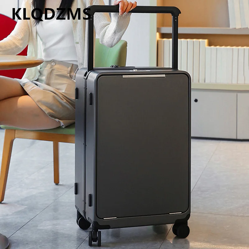 KLQDZMS PC حقيبة عالية الجودة 20 بوصة النساء الصعود صندوق رجال الأعمال حقيبة تروللي بعجلات 24 "26" حقيبة سفر بعجلات الأمتعة #5