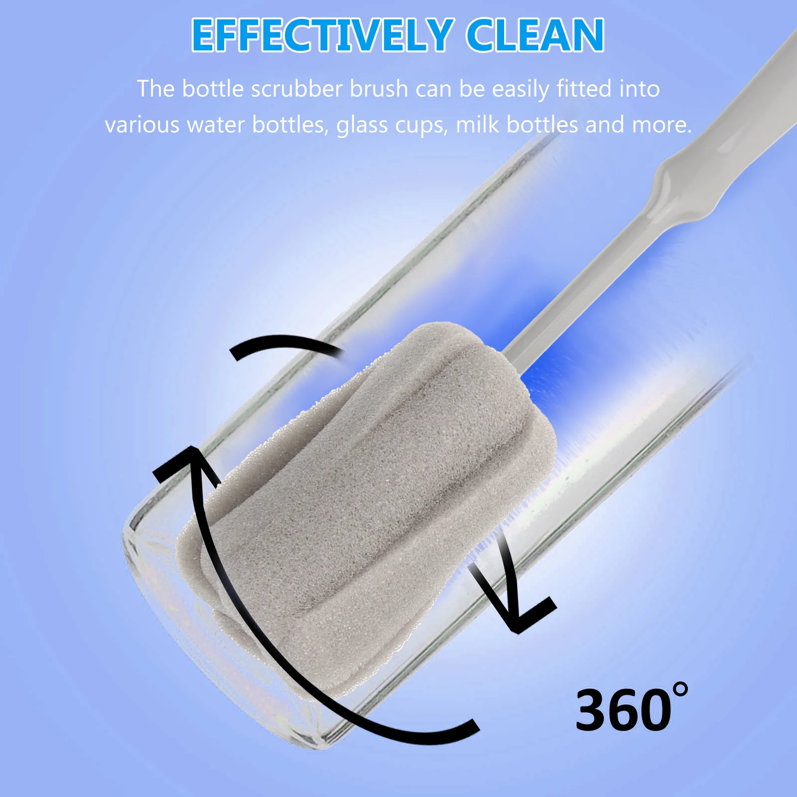 

4pcs Sponge For Water Cup Cleaner Brush Bottles Cups Milk Containers Scrubber Cleaning Tool Cup Washer Brush