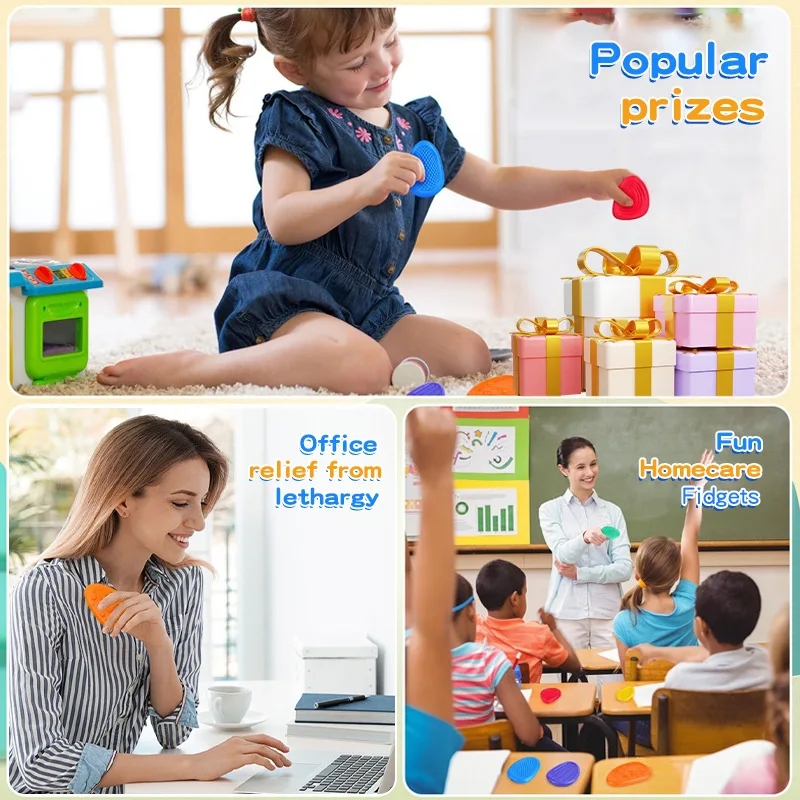 Jouets sensoriels Fidget en pierre pour enfants, paquet de 6, pierre de souci douce texturée pour autisme, tdah, adolescents, ensemble de jouets anti-Stress et d'anxiété
