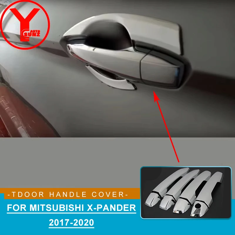 

Carbon Fiber Door Handle Cover Exterior Parts Accessories For Mitsubishi xpander X-pander 2017 2018 ABS Car Side Handle Trim