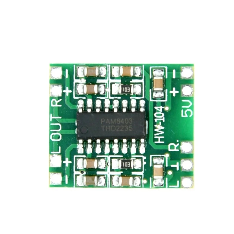 10 Stück PAM8403 Mini Digital Audio Verstärkerplatine 2x3W Klasse D 2,5V-5V Zweikanal Stereo Endstufenmodul für DIY-Lautsprecher – Detail 2