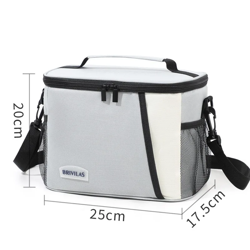 Ein Muss im Winter! Dopamin-Farbige Picknick-Kühltasche, Diagonal über die Schulter, Quadratische Lunchtasche, Tragbar für unterwegs, Verdickte Aluminiumfolie – Detail 18