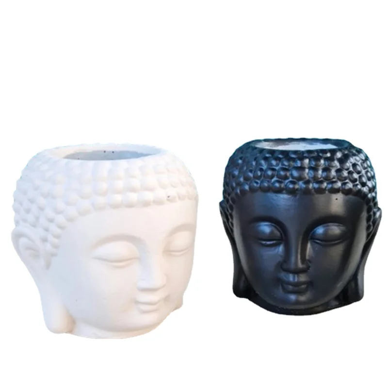 Planter Vase Mould Diy Silicone Concrete Resin Craft Flower Pot Making Home Decoration Buddha Molds