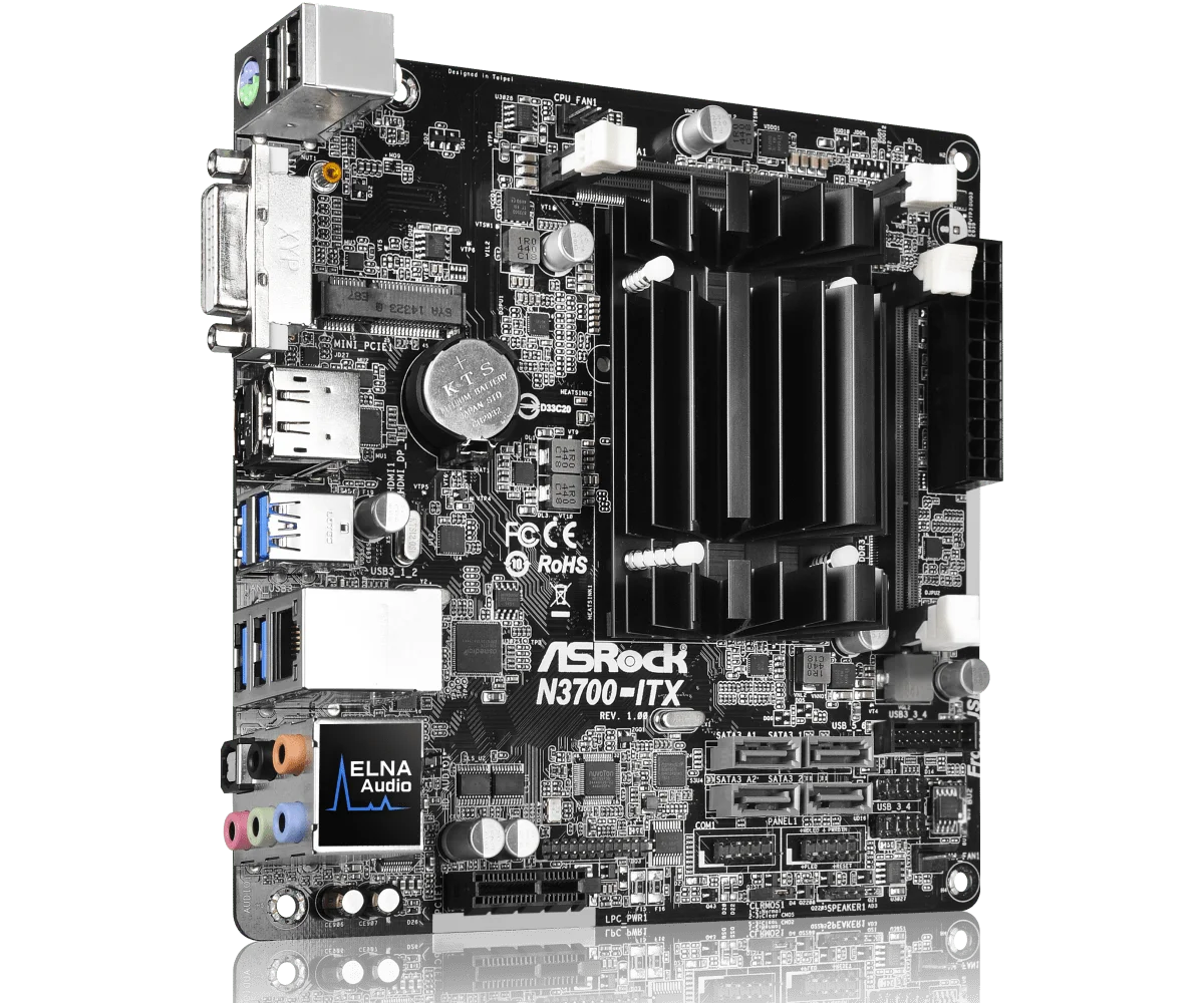 Imagem -04 - Placa-mãe N3700 Asrock N3700-itx Mini-itx Placa-mãe Ddr3 Ddr3l 1600 16gb Intel Processador Quad-core N3700 Hdmi Dvi-d