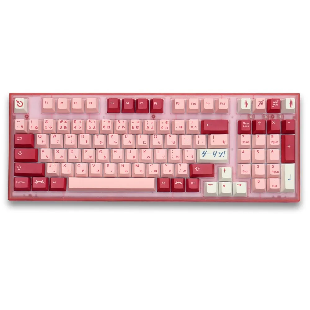 PBT Thermosublimation Large Set GMK Darling Darling Keycaps Pink/Blue Cherry Height Suitable for Mx Mechanical Keyboards