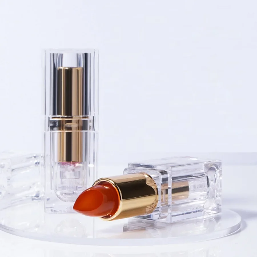 Custom 6colors Clear Tube Lip Balm Hydrating Moisturizing Long Lasting Non-fading Easy To Apply Color-chaning Lipstick Bulk