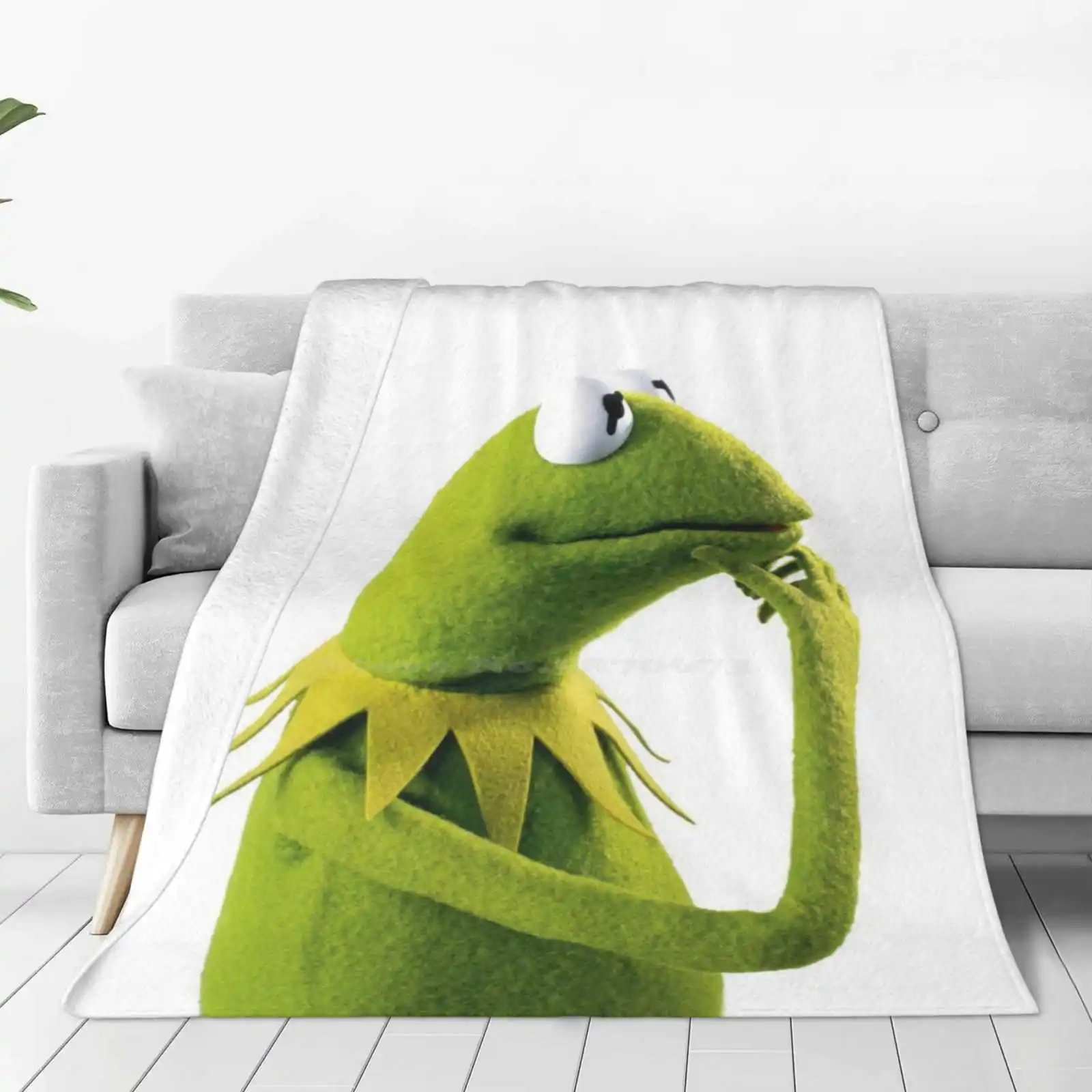 Contemplating , An Aesthetic Best Selling Room Household Flannel Blanket The Frog Dank Memes The