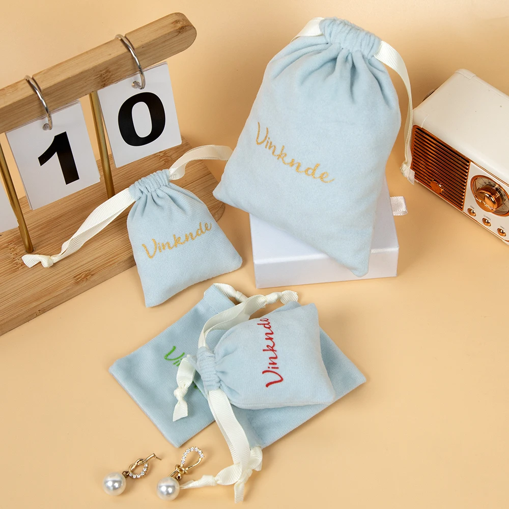 3x4 ''شعار مخصص مطبوعة المخملية الرباط حقيبة فاخرة لينة السفر المنظم مجوهرات شمعة الشعر هدية العطور حزمة الغبار الحقيبة #5