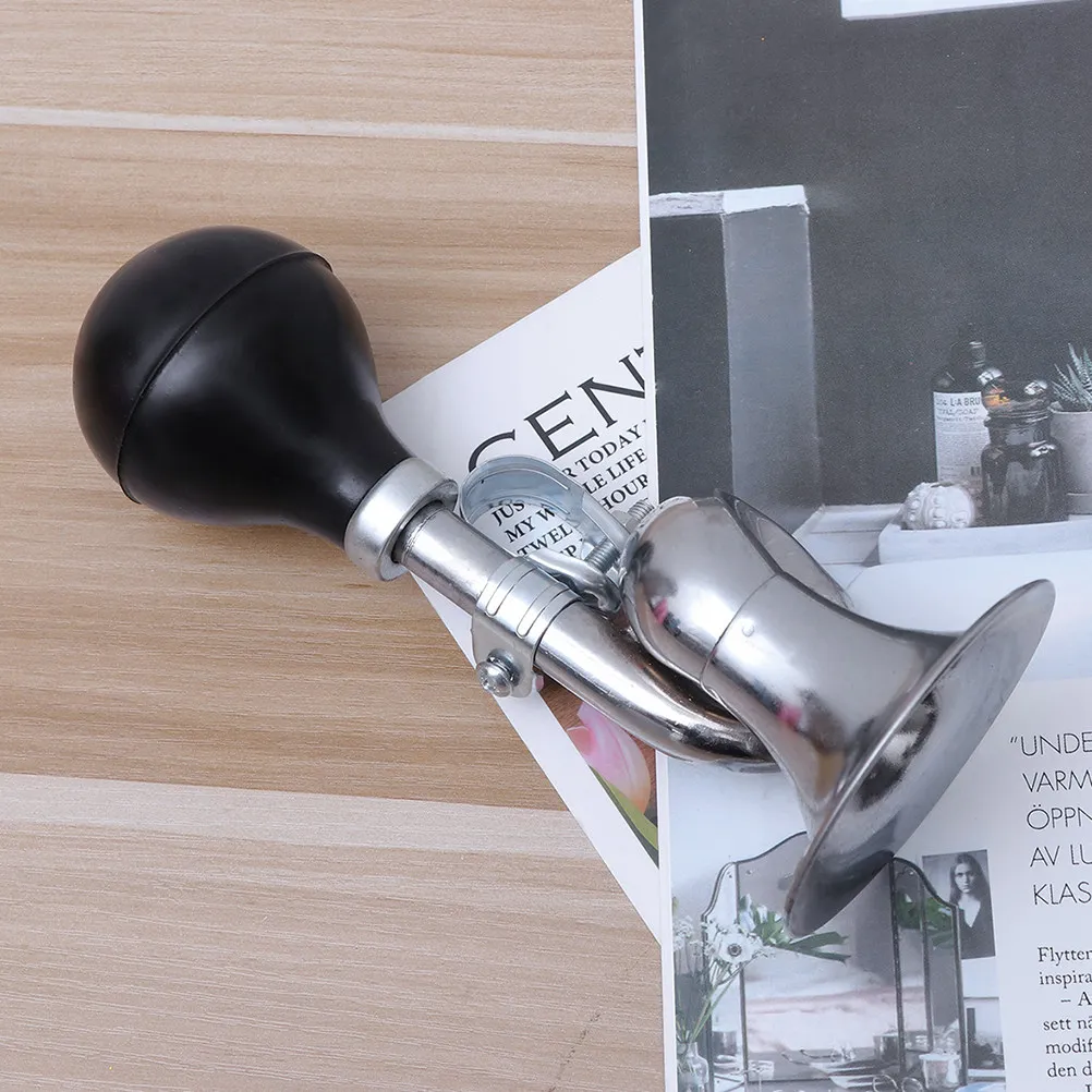 

2Pcs Aluminum Alloy Bike Horn with Flexible Rubber Bulb Loud Alert for 22.2mm Handlebars Easy Install Cycling Commute Safety
