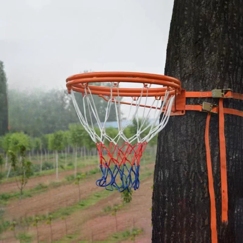 Ponsvrije Basketbal Hoepel Standaard Stalen Velgframe Draagbare Buitenspellen Verstelbare Hoogte Volwassenen Kids Basket Ring Geen Bal 2Kg