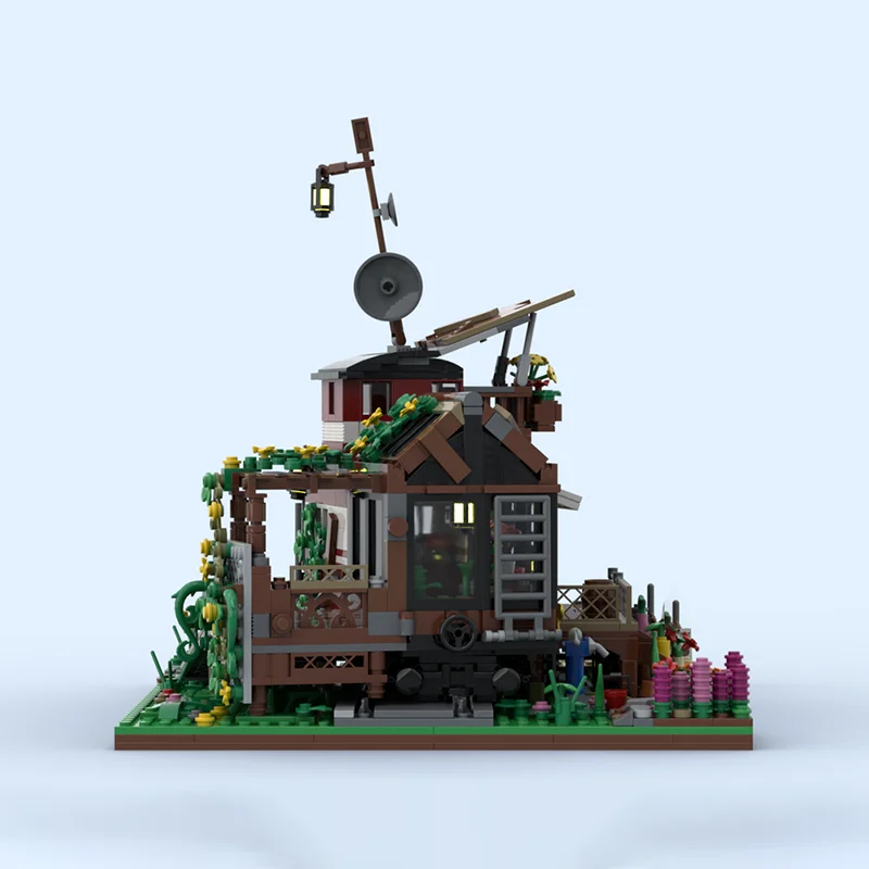 모듈형 도시 건축 모크 빌딩 블록 모듈형 경비차 꽃집 기술 블록 크리스마스 DIY 장난감 건설 선물