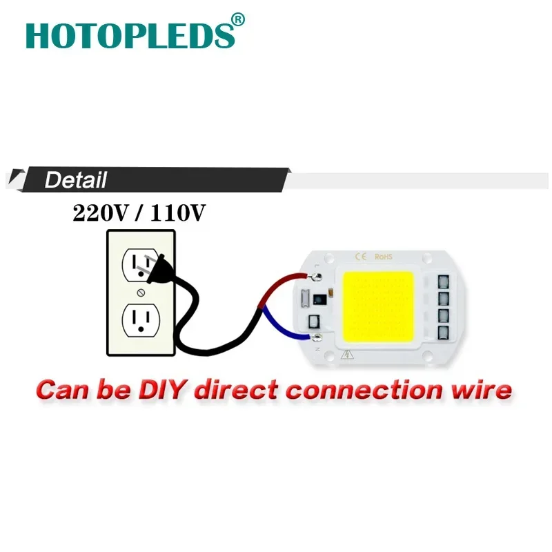 Chip de lâmpada led cob 220v 10w 20 30 50 lâmpada led inteligente ic sem necessidade de driver lampada para holofote de luz de inundação iluminação diy