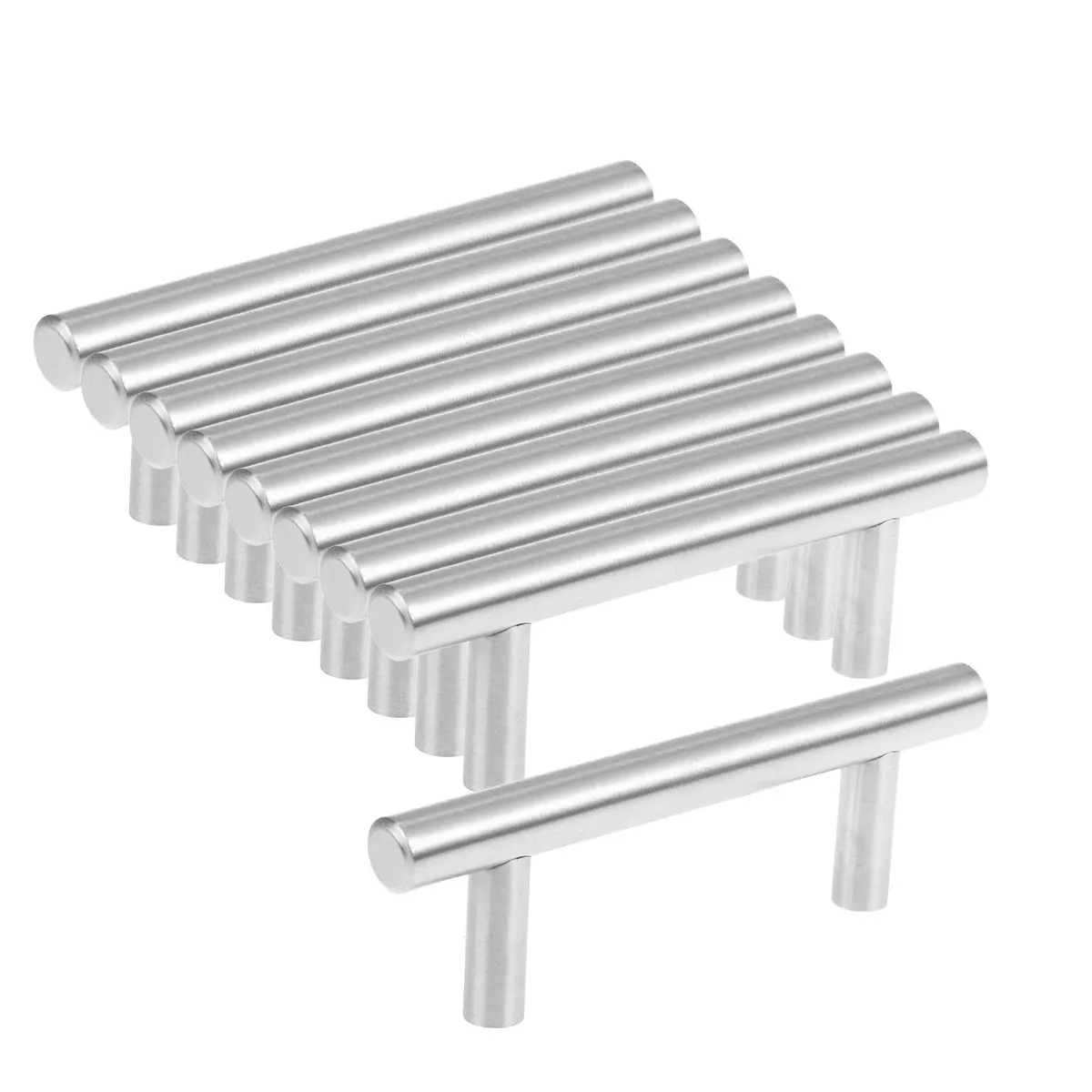 

10 шт. Т-образные ручки-скобы из нержавеющей стали, антикоррозийные, для шкафов и ящиков, 10x64x100 мм, серебристые, для кухонной мебели