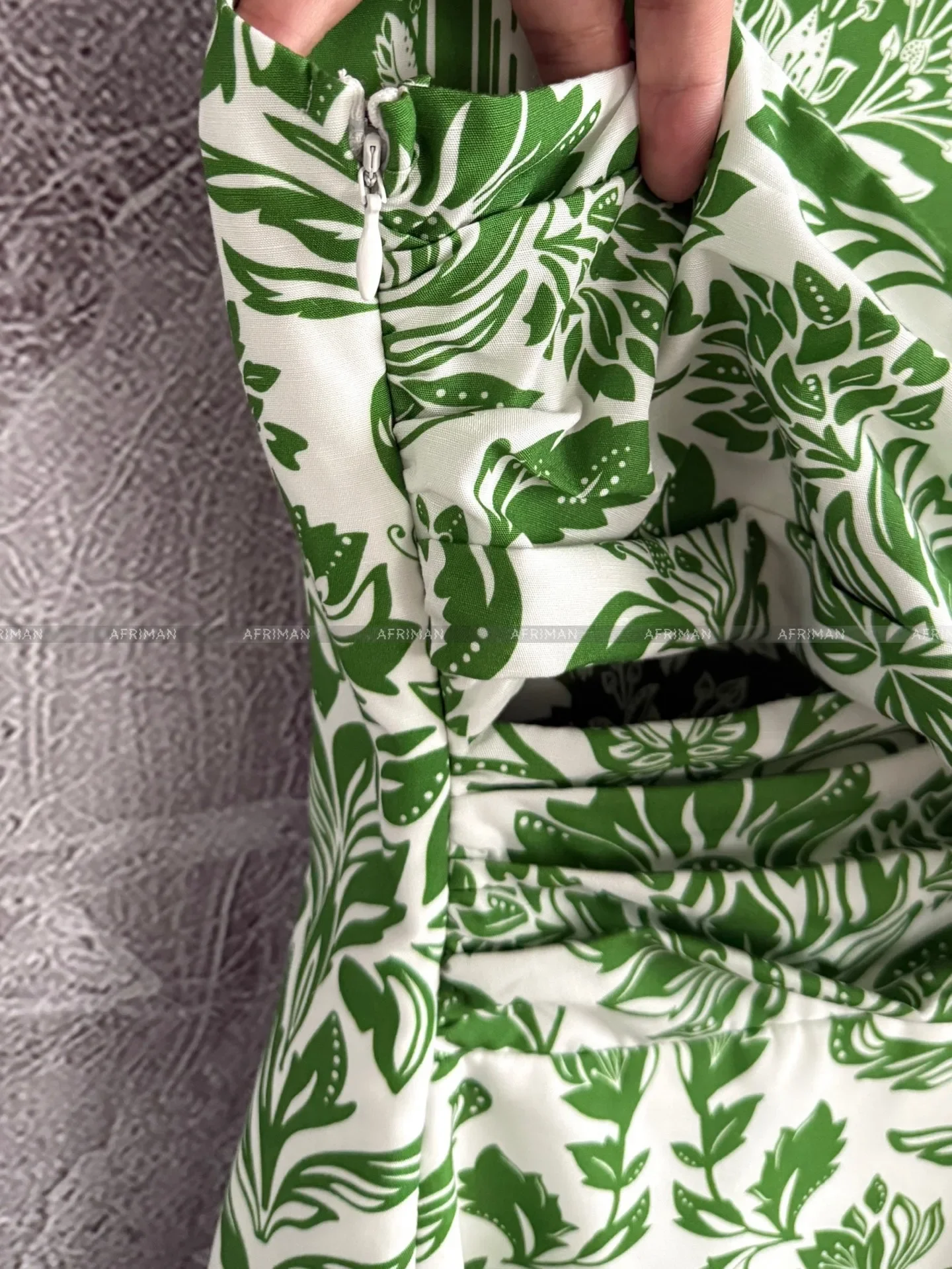 بيع خاص! المرأة عطلة نمط مثير حمالة الطازجة الأخضر بيزلي طباعة 3D الصدر فستان طويل حبال #5