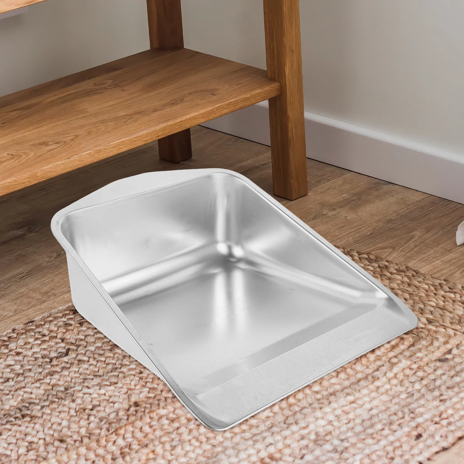 

Stainless Steel Garbage Bin Dustpan Small Garden Shovel Metal Dustbin for Kitchen Heavy Duty Handheld Cleaning Shovel Multi