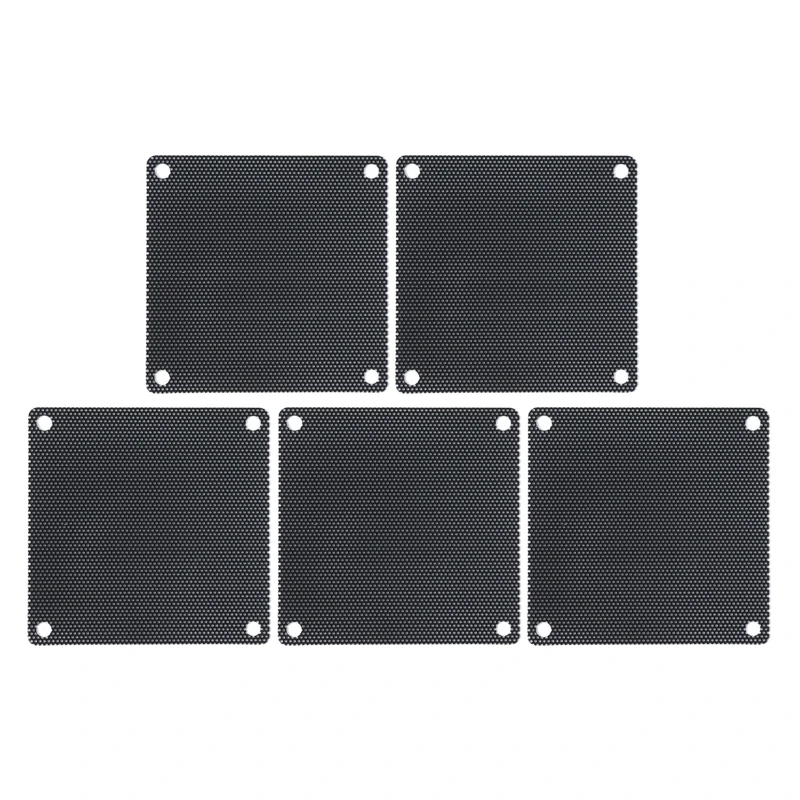 F3KE 5PCS PVC Fan Dust Filter PC Dustproof for Case Cuttable Computer Mesh Cover 12/14/9/8/7cm Black