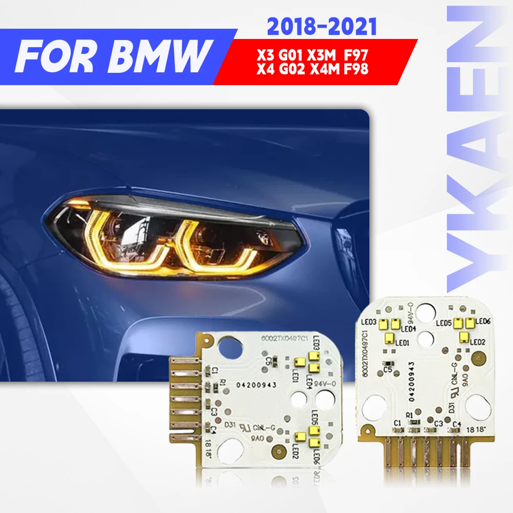 

White Yellow Angel Eye Daytime Running Light Chips For 18-21 BMW X3 G01 X3M F97 X4 G02 X4M F98 Adaptive 63117466107 7466108