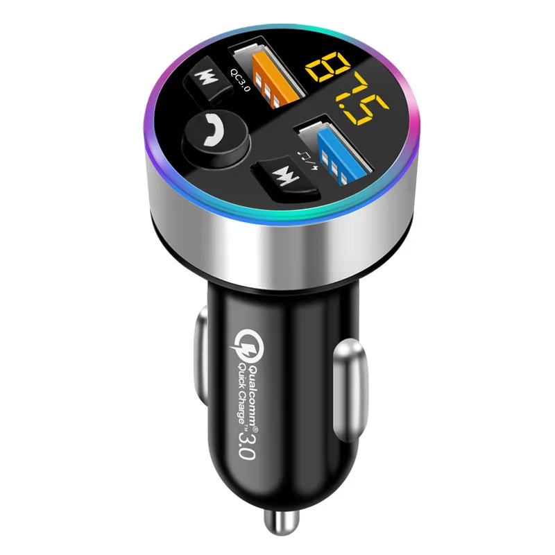 New Style 3.1A Dual USB Car MP3 Player Car Fm Bluetooth Receiver QC3.0 Cigarette Lighter Fast Charging Car Charger Power Adapter