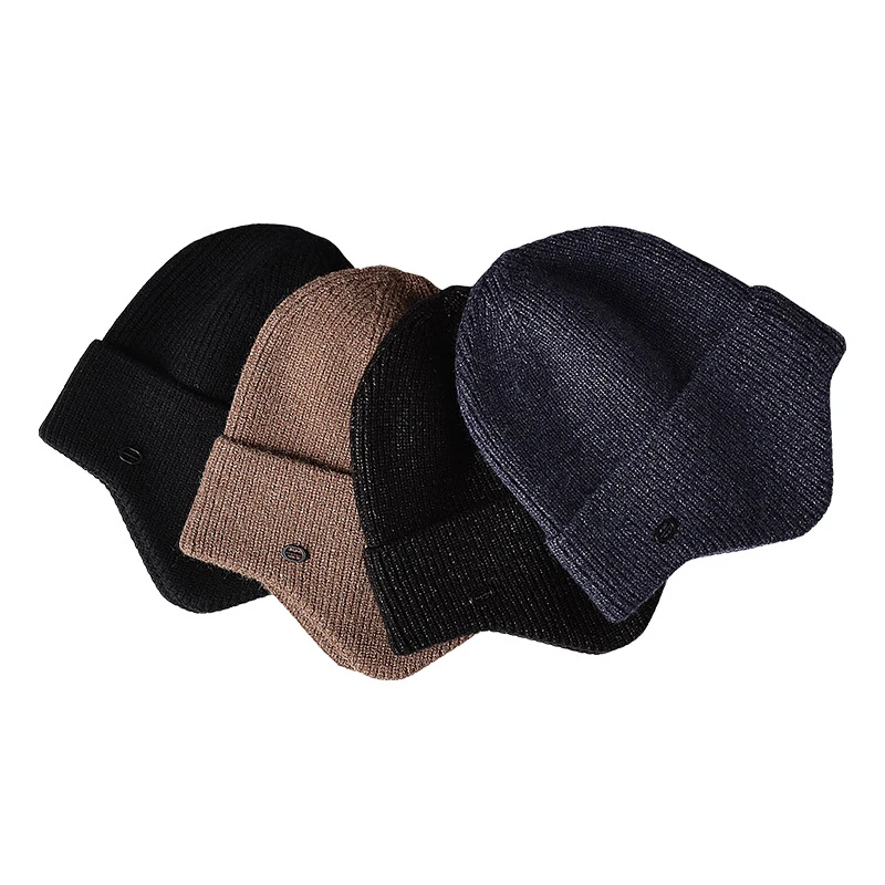 2024 New Winter Earmuff Cap Men\'s Outdoor Knitted Hat Women\'s Korean Warm Beanies Hat Windproof Earflaps Bonnet Hats