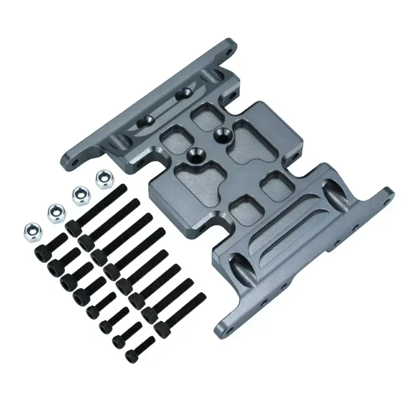Suporte de transmissão para caixa de velocidades, chassi de metal, placa antiderrapante para 1/10 rc crawler axial scx10, peças de atualização de liga de alumínio