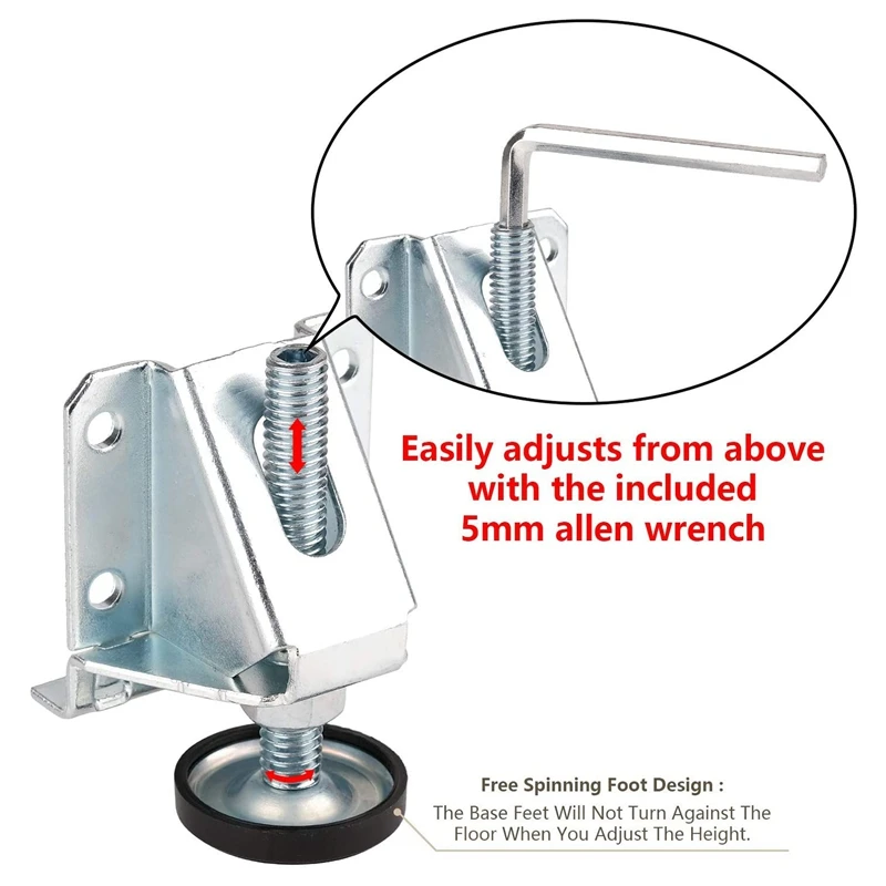 ABRE-Leveling Feet Heavy Duty Furniture Levelers Adjustable Table Leg Leveler With Lock Nuts For Furniture,Table, Cabinets, Work