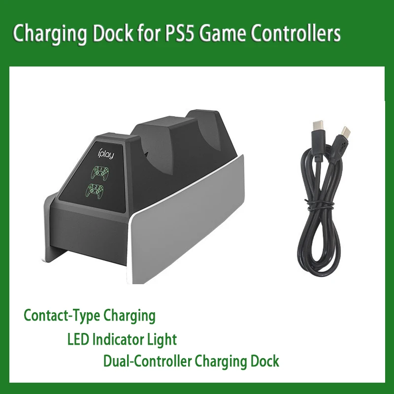 

Двойная зарядная док-станция HBP-260 для беспроводных контроллеров PS5 — конструкция контактного порта со светодиодным индикатором, зарядное устройство для геймпада