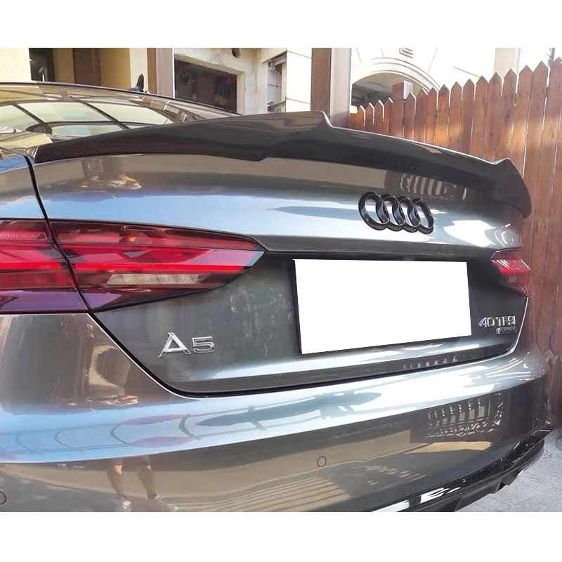 

For AUDI A5 S5 RS5 B9 2Door/4Door Coupe M4 Style Carbon fiber Rear Spoiler Trunk wing 2017-2023 FRP Glossy black Forged carbon