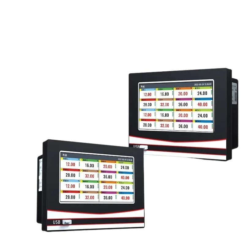 Touch color screen paperless recorder Industrial grade multi-channel thermal resistance temperature and voltage curve data