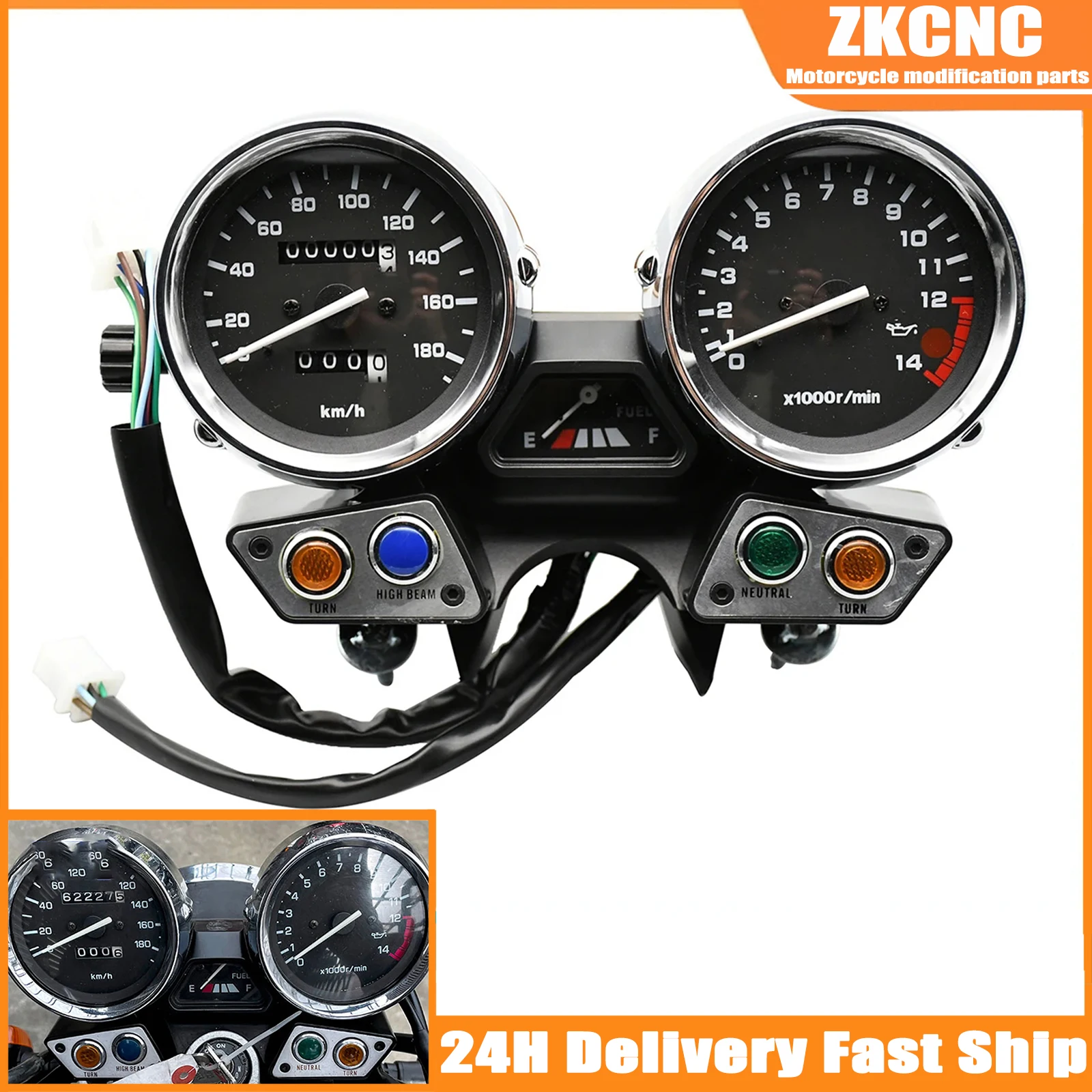 

Motorcycle Tachometer Odometer Instrument Speedometer Gauge Cluster Meter For YAMAHA XJR400 XJR 400 1995 1996 1997