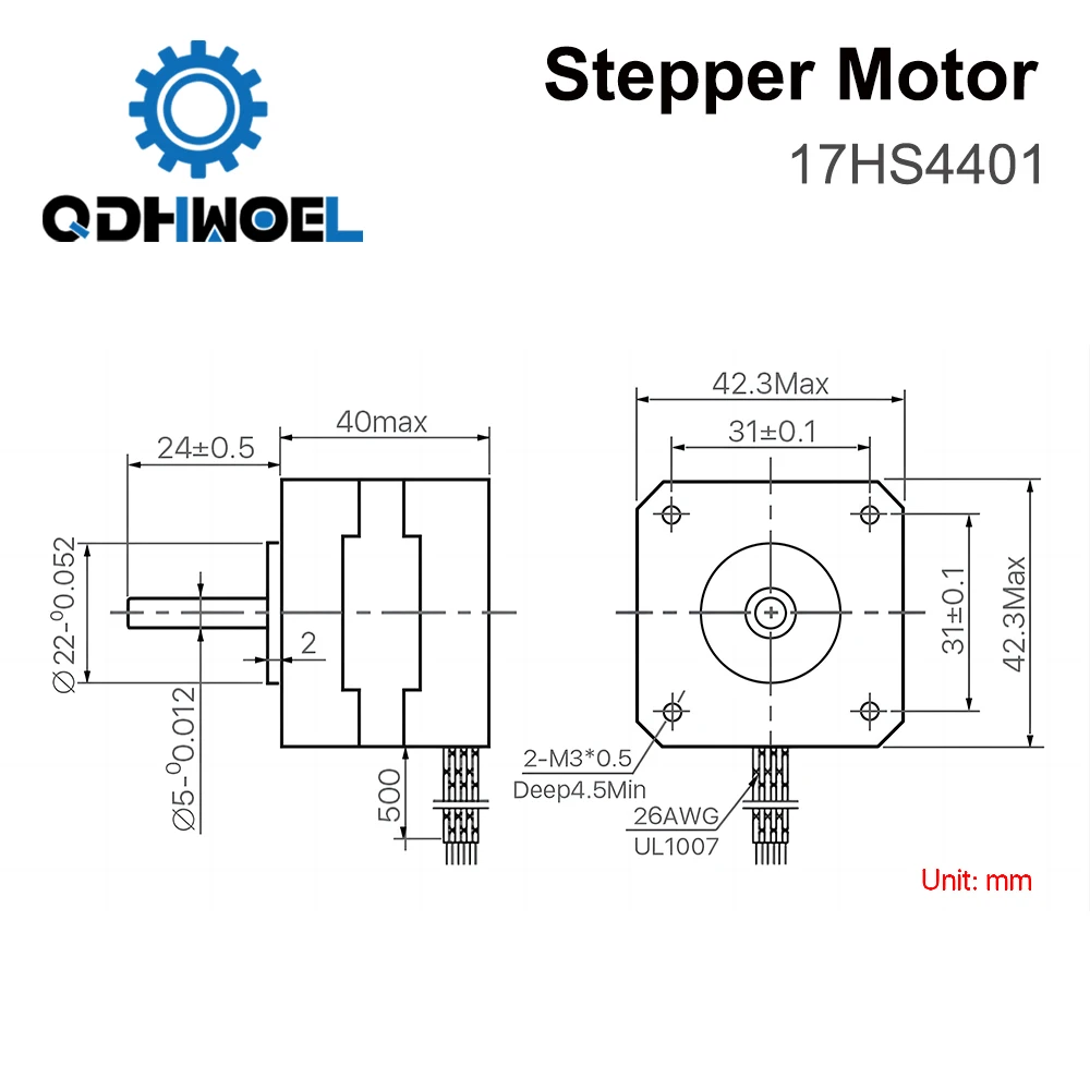 17HS4401 Stepper Motor For Cnc Engraving Machine Nema17 3D Printer Parts 4-Lead 42Bygh 1.5A With Dupont Line For 3D Printer
