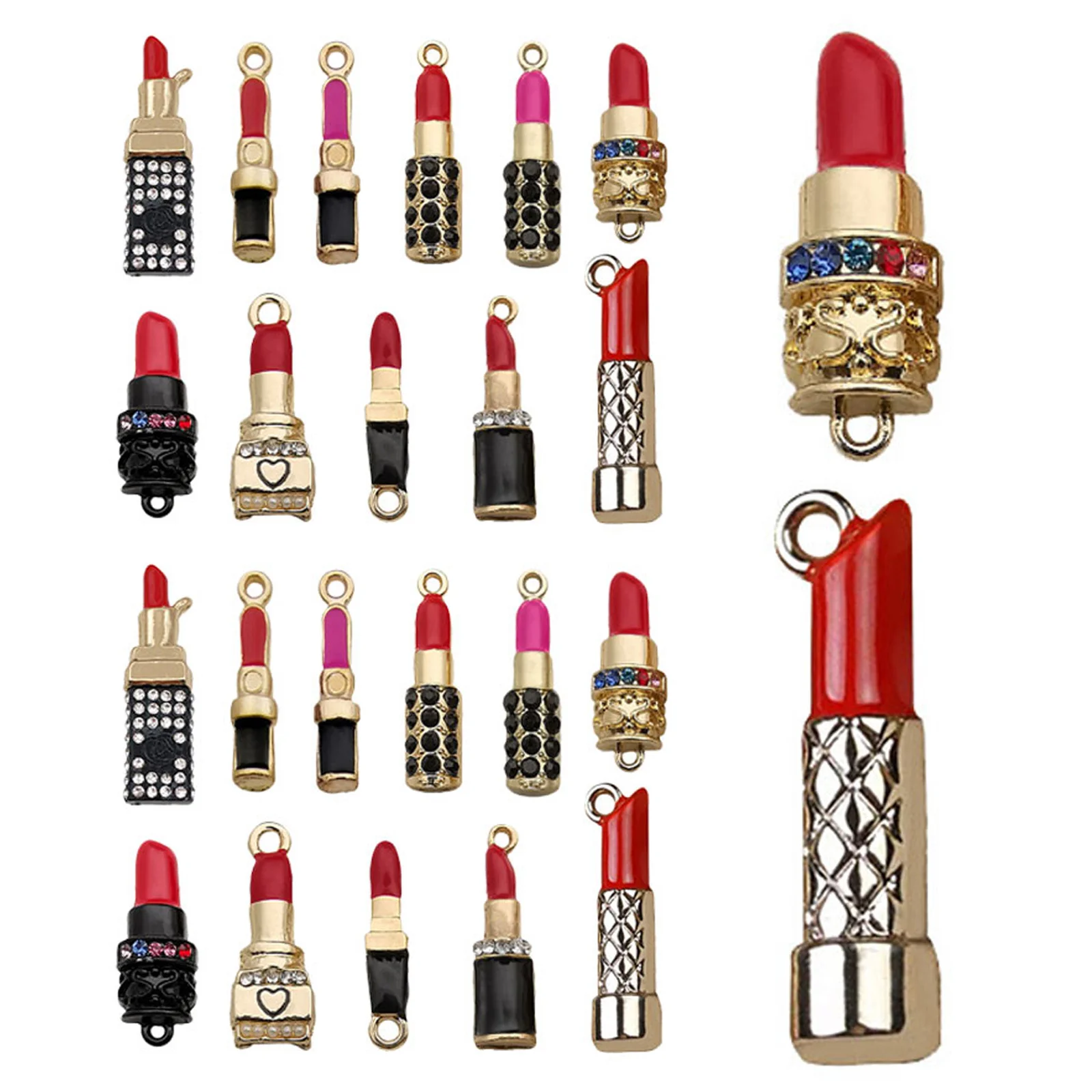

33Pcs Lipstick Pendant Charms Creative DIY Jewelry Accessories for Necklace Bracelet Earrings Keychain Lipstick Pendant