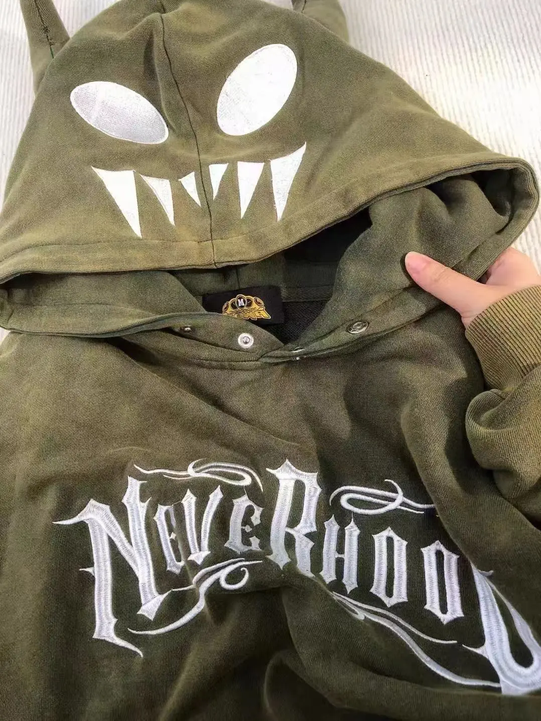 

New personality little devil oversize hooded sweatshirt women's autumn and winter American high street hiphop jacket y2k