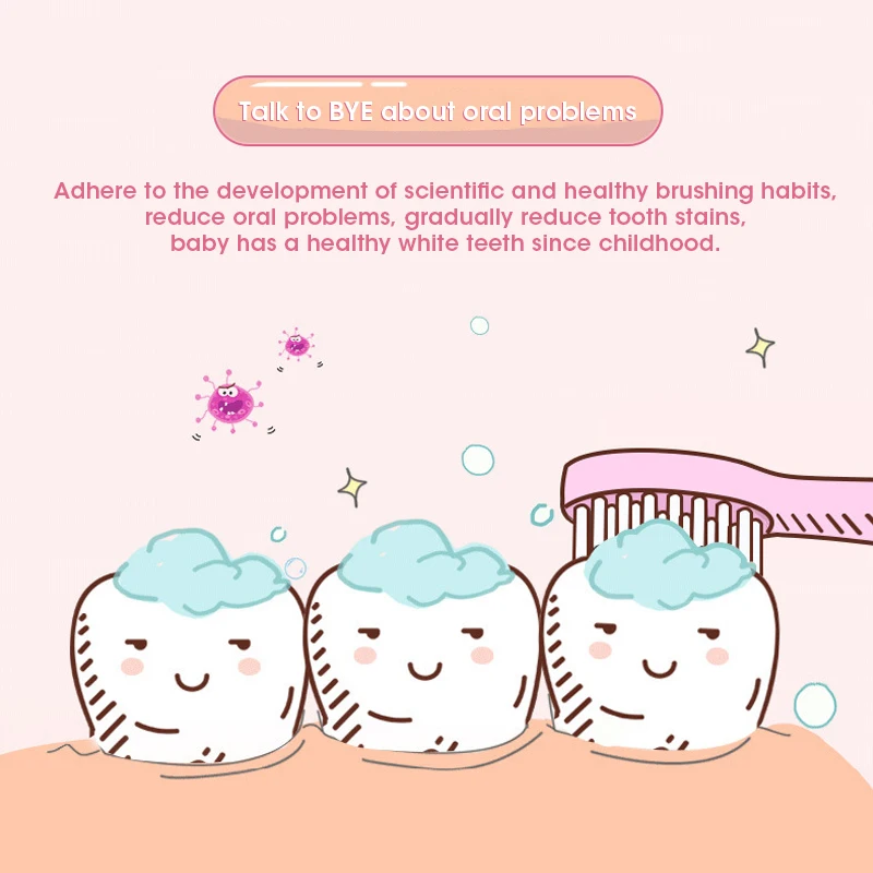 فرشاة أسنان كهربائية بالموجات فوق الصوتية للأطفال ، سونيك مع رأس بديل ، شحن USB ، 5 التروس ، 2 دقيقة الموقت ، أطفال ، الكرتون