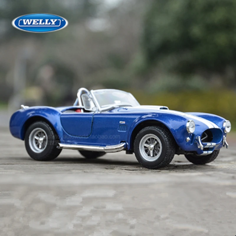 WELLY 1:36 1965 Shelby Cobra 427 S/C Alloy Car Model Diecasts Metal Classic Retro Car Vehicles Model High Simulation Kids Gifts