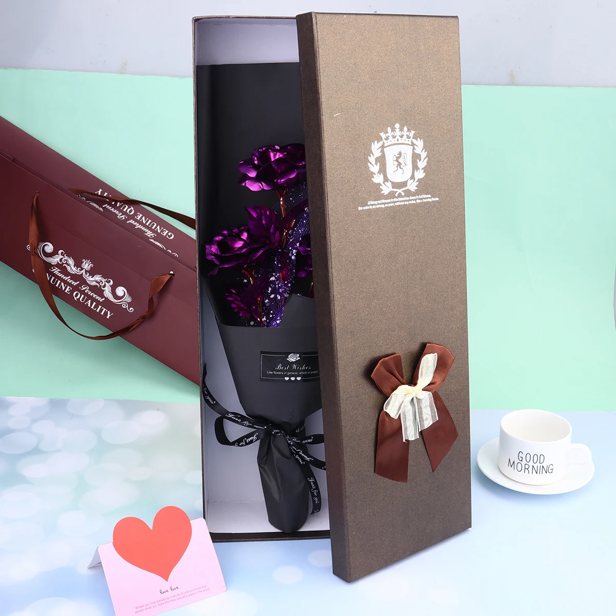 

1pc 3 Gold Foil Rose Bouquet Eternal Love Gift Wedding Anniversary Valentine Mother'S Day Birthday Christmas Decoration Present