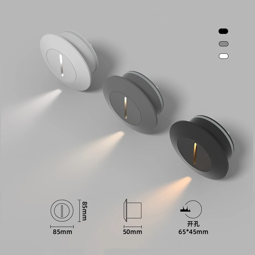 SANDIY Borderless Round Foot Light Embedded Outdoor Waterproof Villa Courtyard Step Corner Light