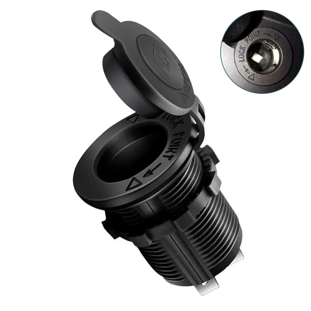 Universal 12V Waterproof Cigarette Lighter Socket, Heavy Duty Power Outlet Receptacle for Car Marine Motorcycle RV ATV