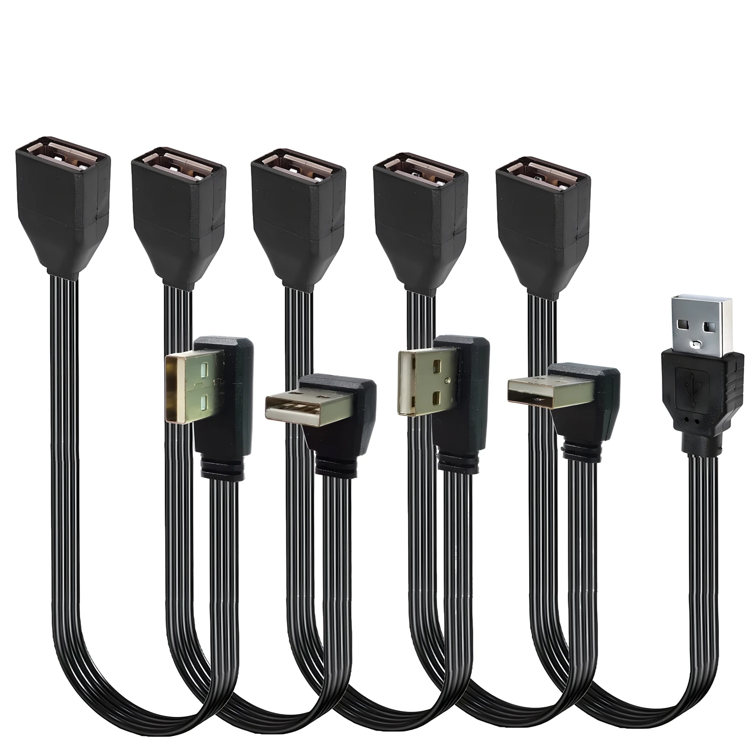 30cm 5cm 10cm 20cm  50cm 100cm 90 Degree Up & Down & Left & Right Angled USB 2.0 A Male to USB Female Extension Adapter cable