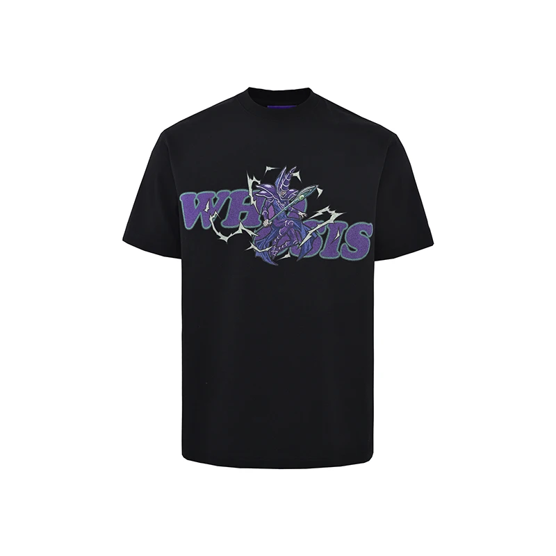 

[Yu-Giu King United name] WHOOSIS card characters new short-sleeved t shirt with basic men and women country tide summer