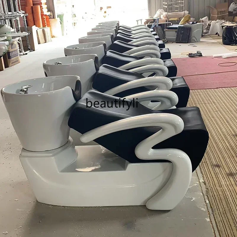 

Barber Shop Shampoo Chair Flushing Bed Simple Semi-Lying Sitting Hair Salon