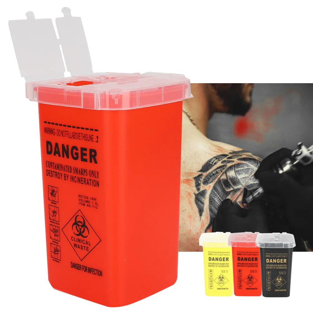 Disposable Blade Waste Box Plastic Disposable Blade Cutter Tattoo Needle Container Collector Waste Box Portable Needle Waste Box