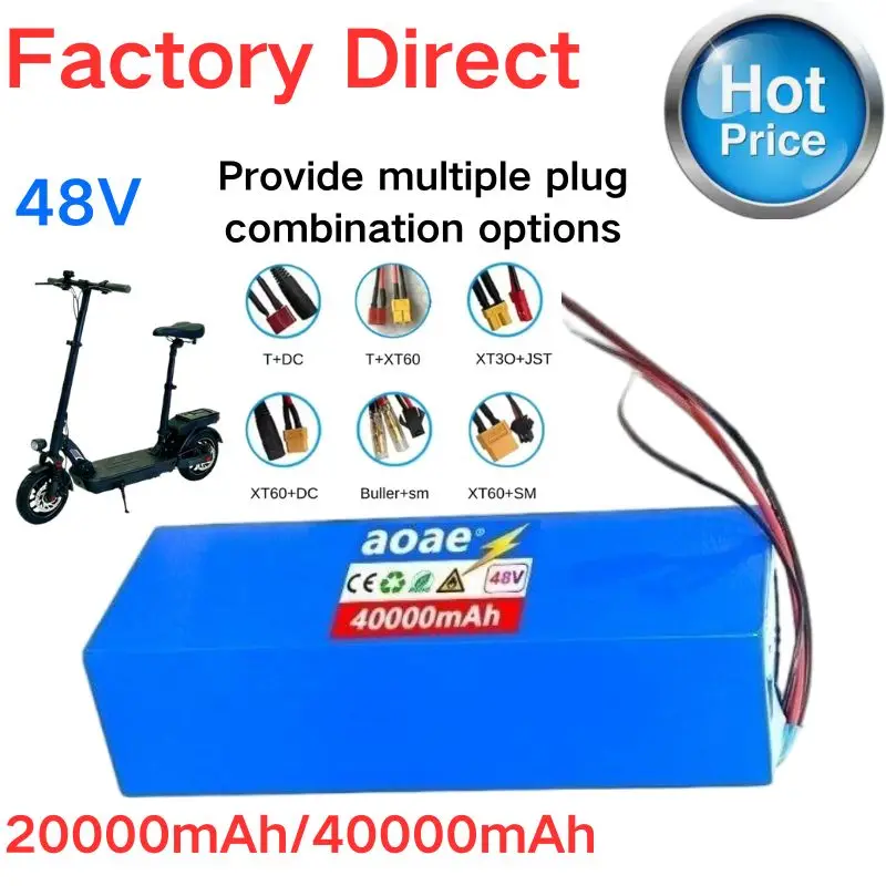 

13S5P 48V 20Ah 40Ah Lithium Ion Battery Pack Long Life Rechargeable for Electric Bicycle Scooter