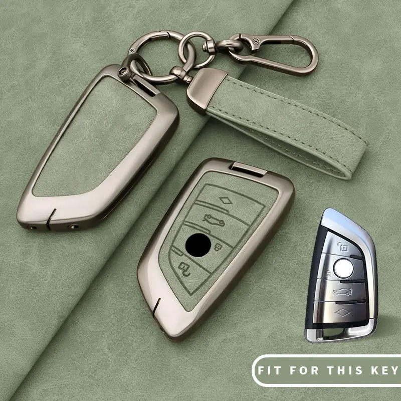 Car Zinc Leather Key Case Cover Chain For BMW F30 F11 X3 F25 Serie 1 E39 X4 G20 X5 G05 F40 X6 F44 216 X1 G30 320i Car Accessoris